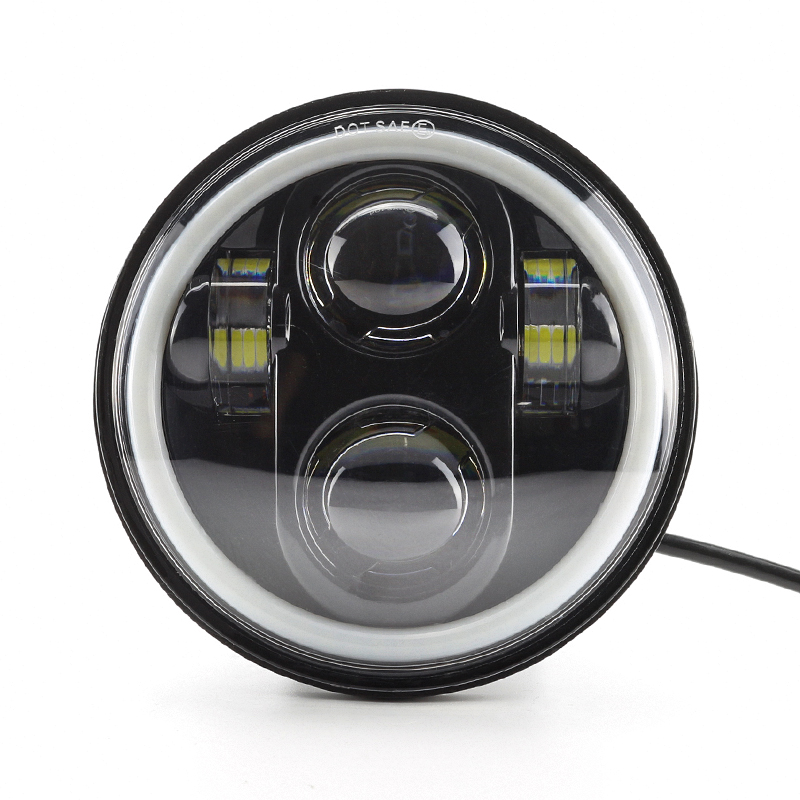 New model 40W 5.75 inch Round Led Headlight Halo Angle Eyes DRL Headlamp For Jeep offroad Motorcycle DC 10V