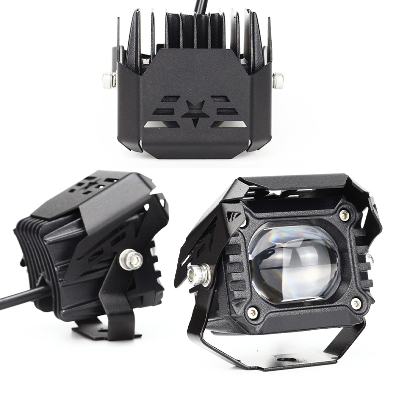 Motorcycle high-power spotlight LED dual color external spotlight high and low beam off-road vehicle refitted motorcycle headlig