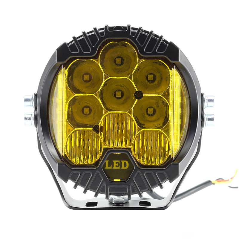 High quality V Design For Jeep Wrangler LED Work Light 5 inch yellow aperture 90W Dual Color Round Trucks Off road LED Car light